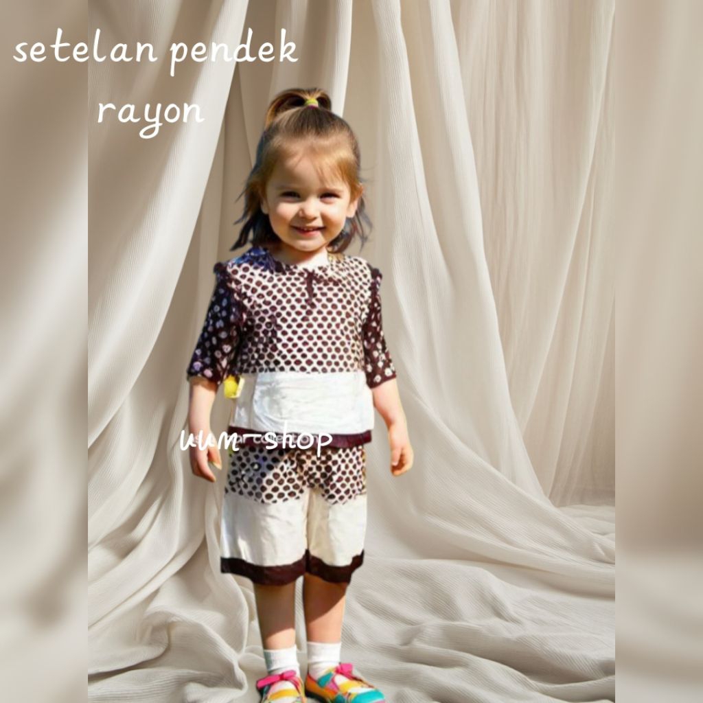 SET PENDEK ANAK RAYON SUSUN 1-7 THN/SETELAN ANAK PEREMPUAN TERBARU
