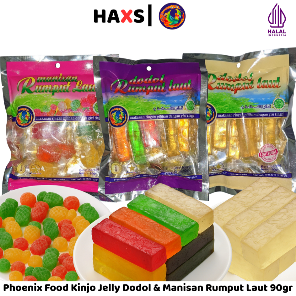 

HAXS Phoenix Food Kinjo Jelly Dodol & Manisan Rumput Laut 90gr / Kinjo Jelly Dodol Rumput Laut / Kinjo Jelly