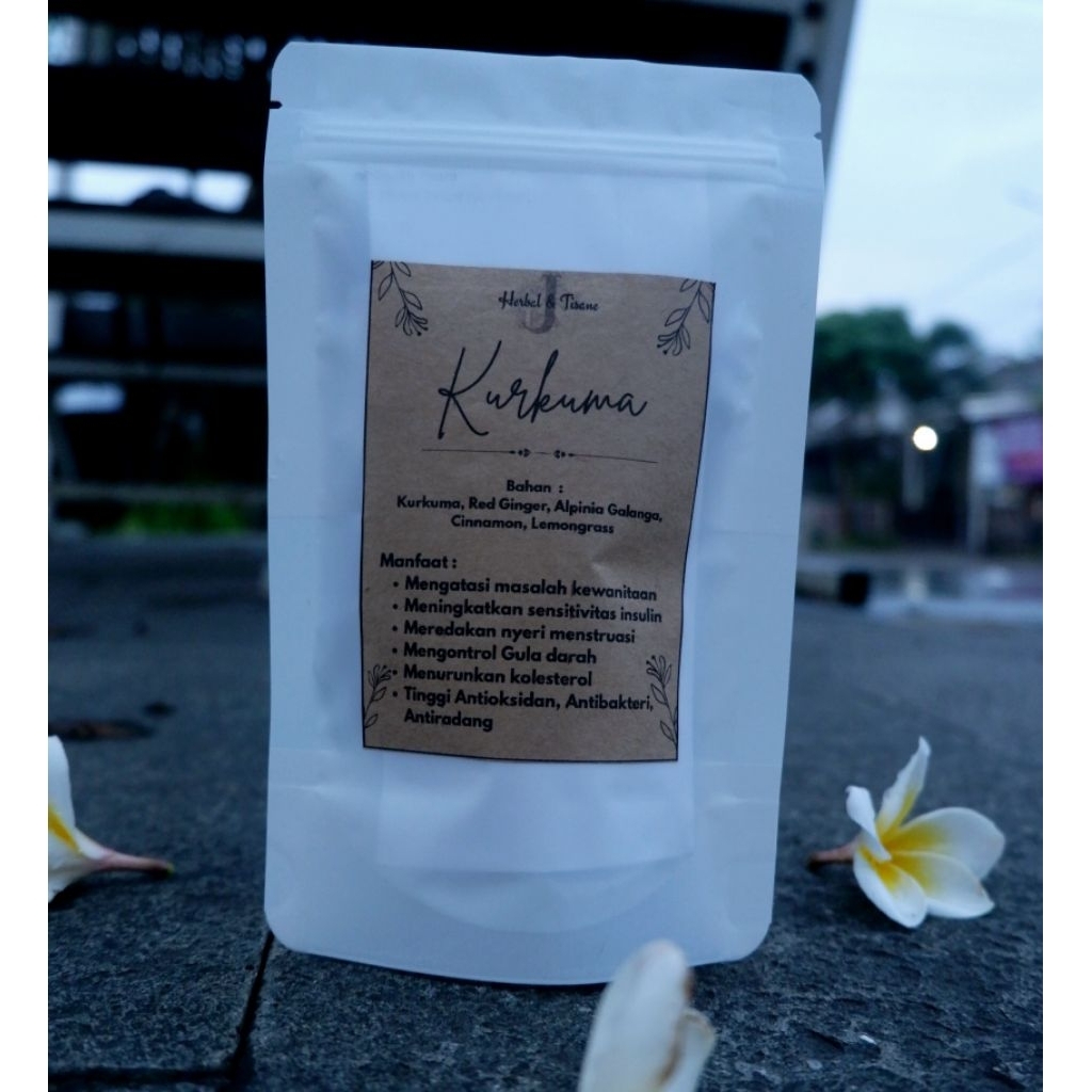 

Kurkuma Teh Rempah isi 30(Kunyit,jahe merah,kayu manis,lengkuas,sereh)