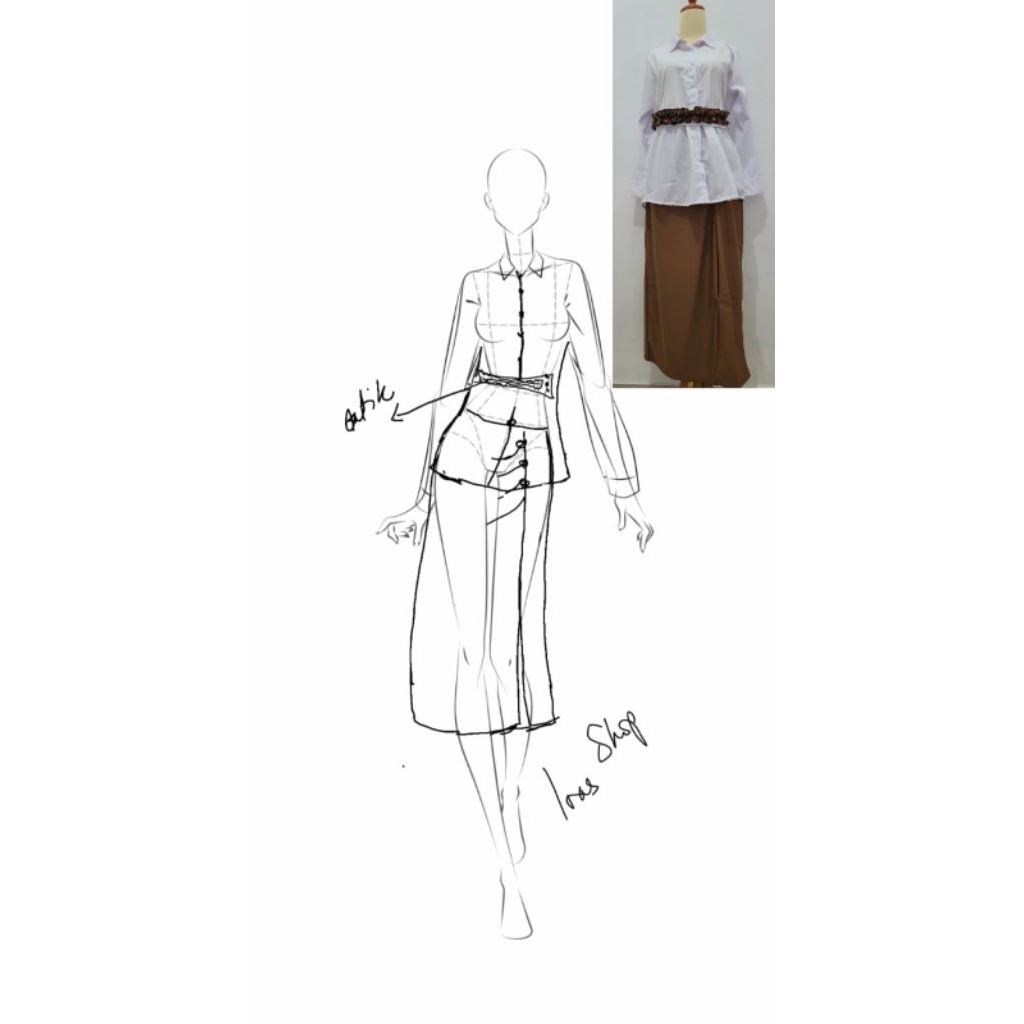 one set ham dan rok span