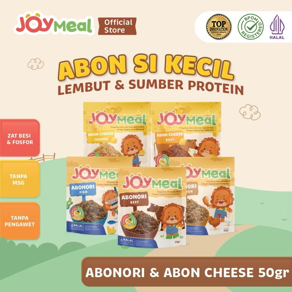 

JOYMEAL Abon Anak Mpasi Rasa Sapi Ayam Ikan Cheese Abon dan Nori Tanpa MSG Tanpa Pengawet