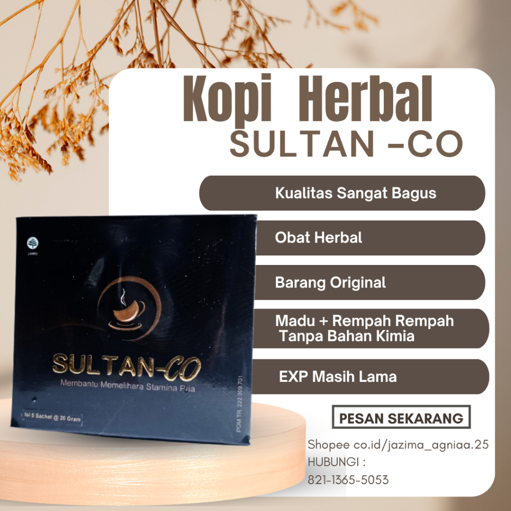 

Kopi Sultan -CO Kopi Herbal Stamina PriaKopi Kuat Tahan Lama 100% Original Kopi Mantap BPOM Bisa COD