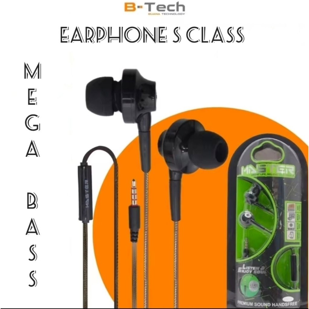 HEADSET MASTER BASS / HANDSFREE MASTER BASS / EARPHONE S-ClASS MEGA BASS