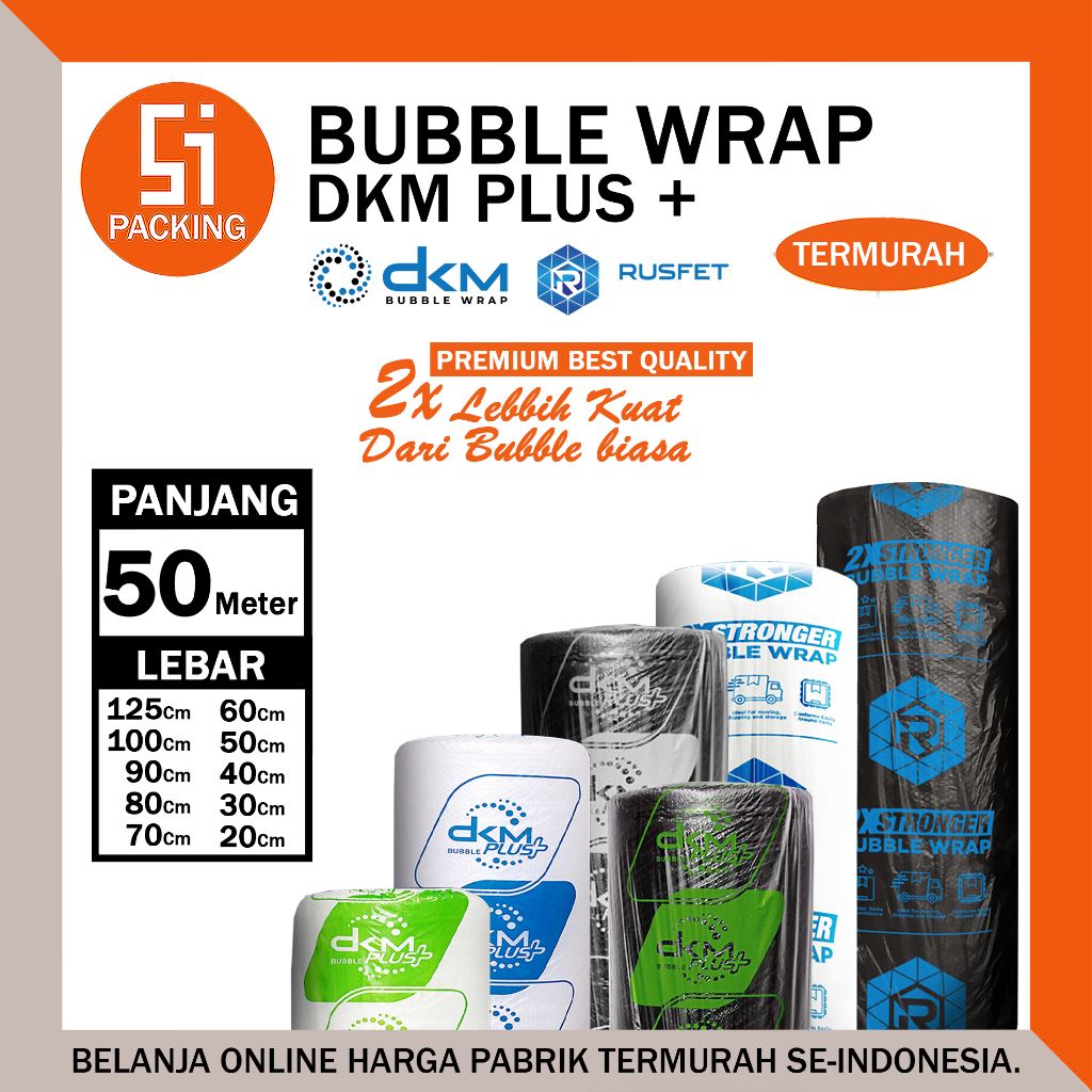 

Plastik Bubble Wrap 125cm X 50m Dkm Plus Bubblewrap Premium Roll Packing