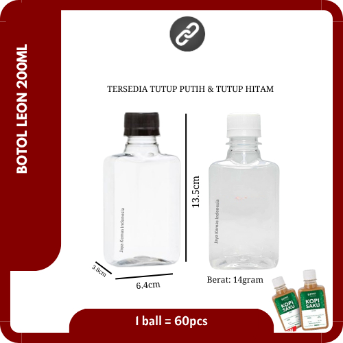 Botol Leon 200ml | Botol Plastik 200ml Leon | Botol Kopi Unik | Botol PET 200ml