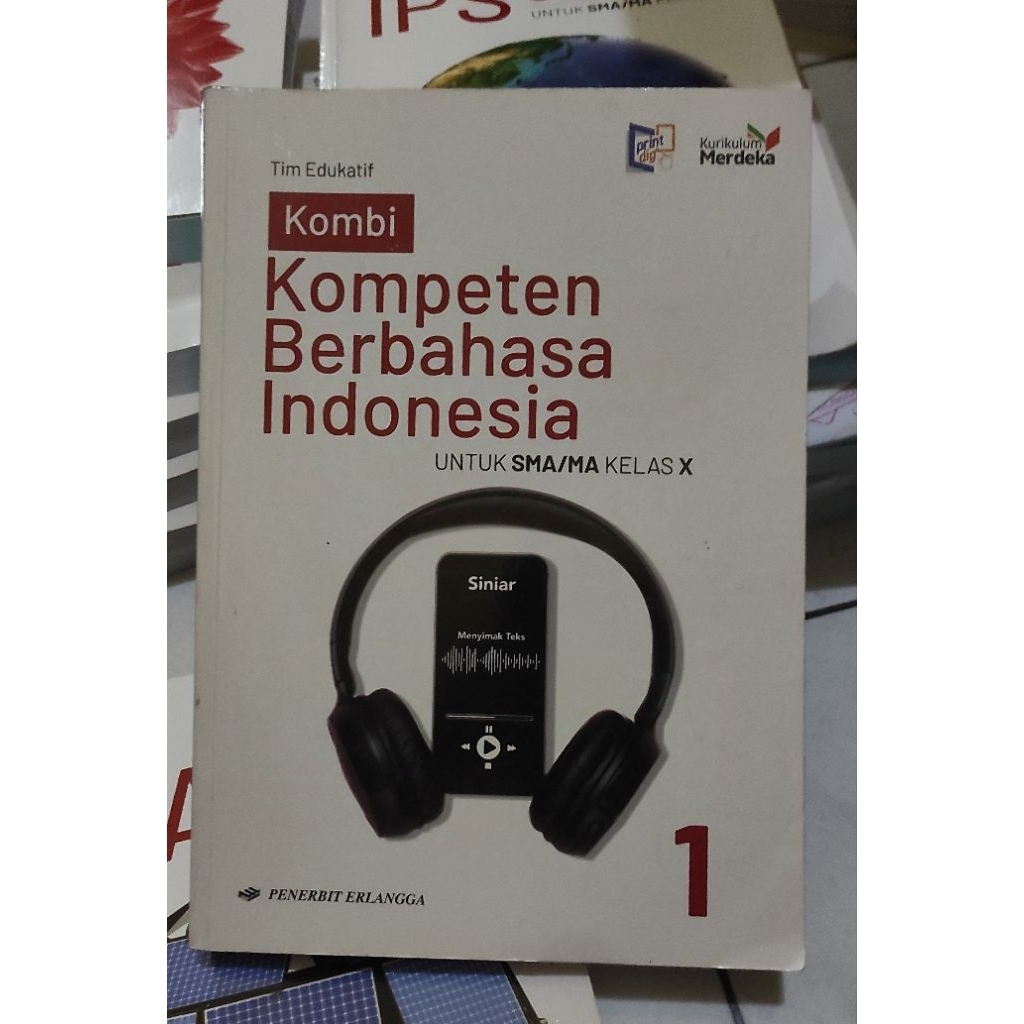 Buku Pelajaran kelas 10 Erlangga Bahasa Indonesia dan PJOK