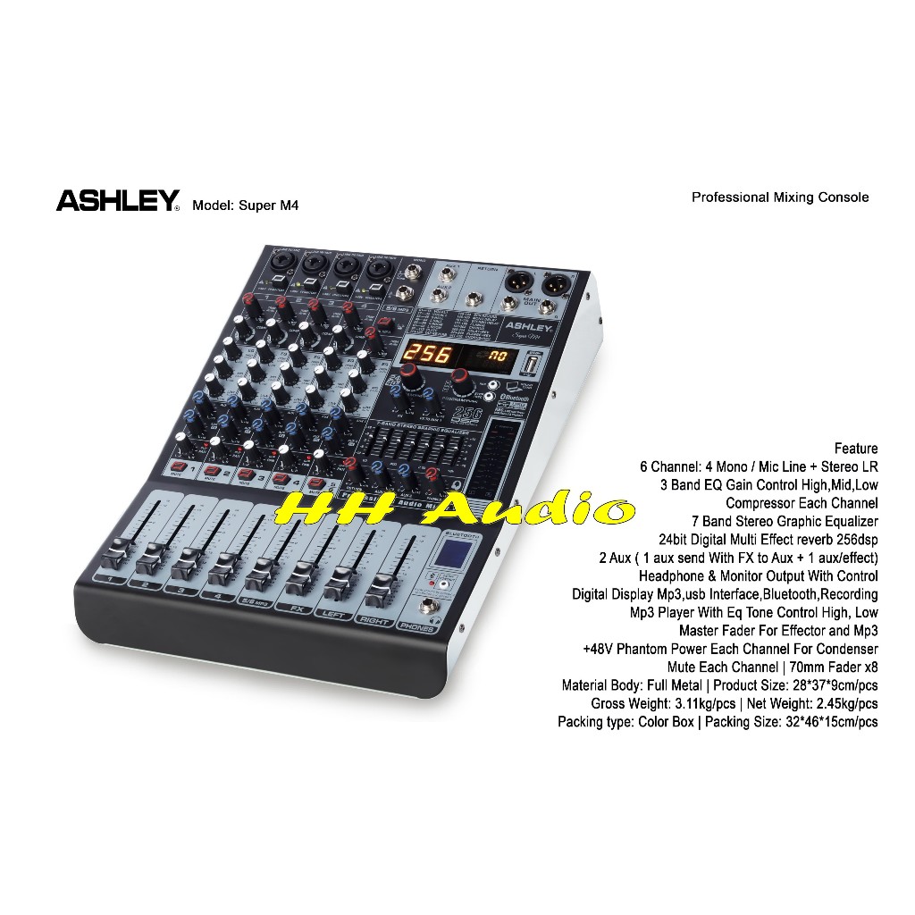 mixer ashley super m4 compressor 4 channel original