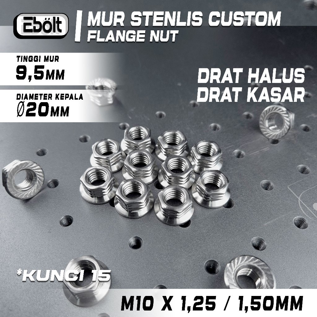MUR FLANGE STENLIS CUSTOM M10 MUR STAINLESS