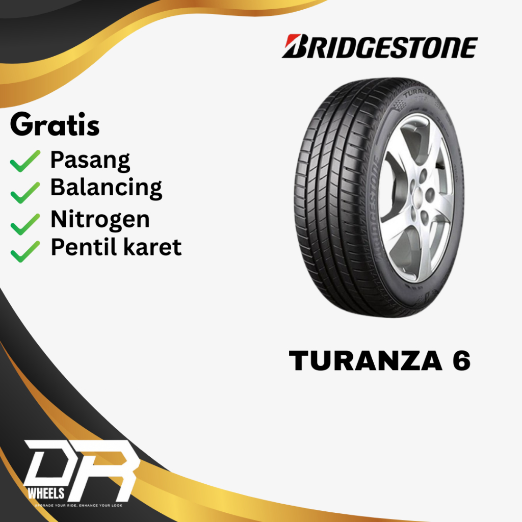 Ban mobil tubles untuk mobil honda jazz rs ukuran 185 55 r16 merek bridgestone turanza 6