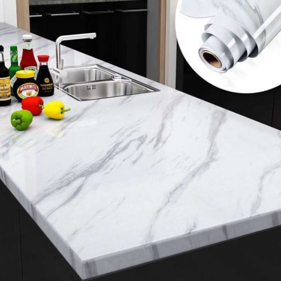 sticker kaca motif marmer / sticker dinding motif marmer L120cm