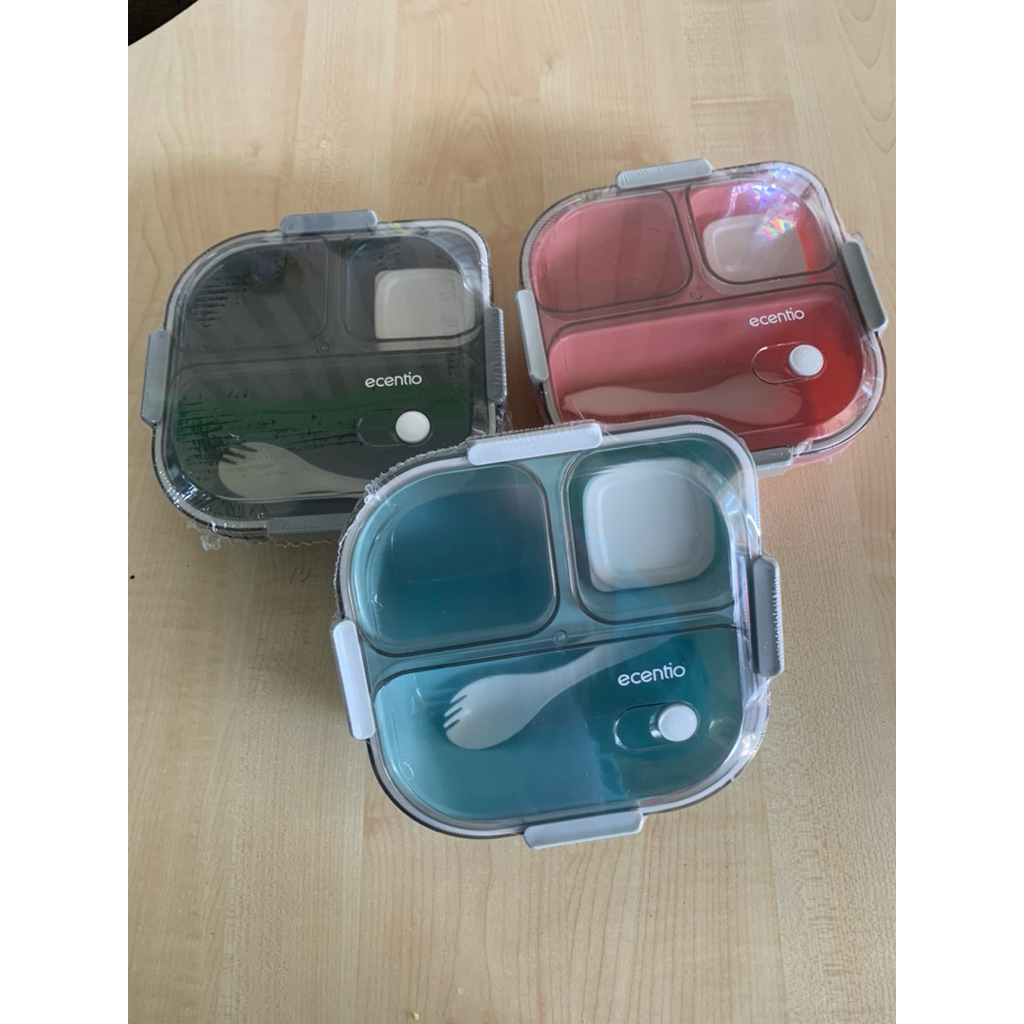 Kotak Makan Anti Tumpah 3 Grid ecentio