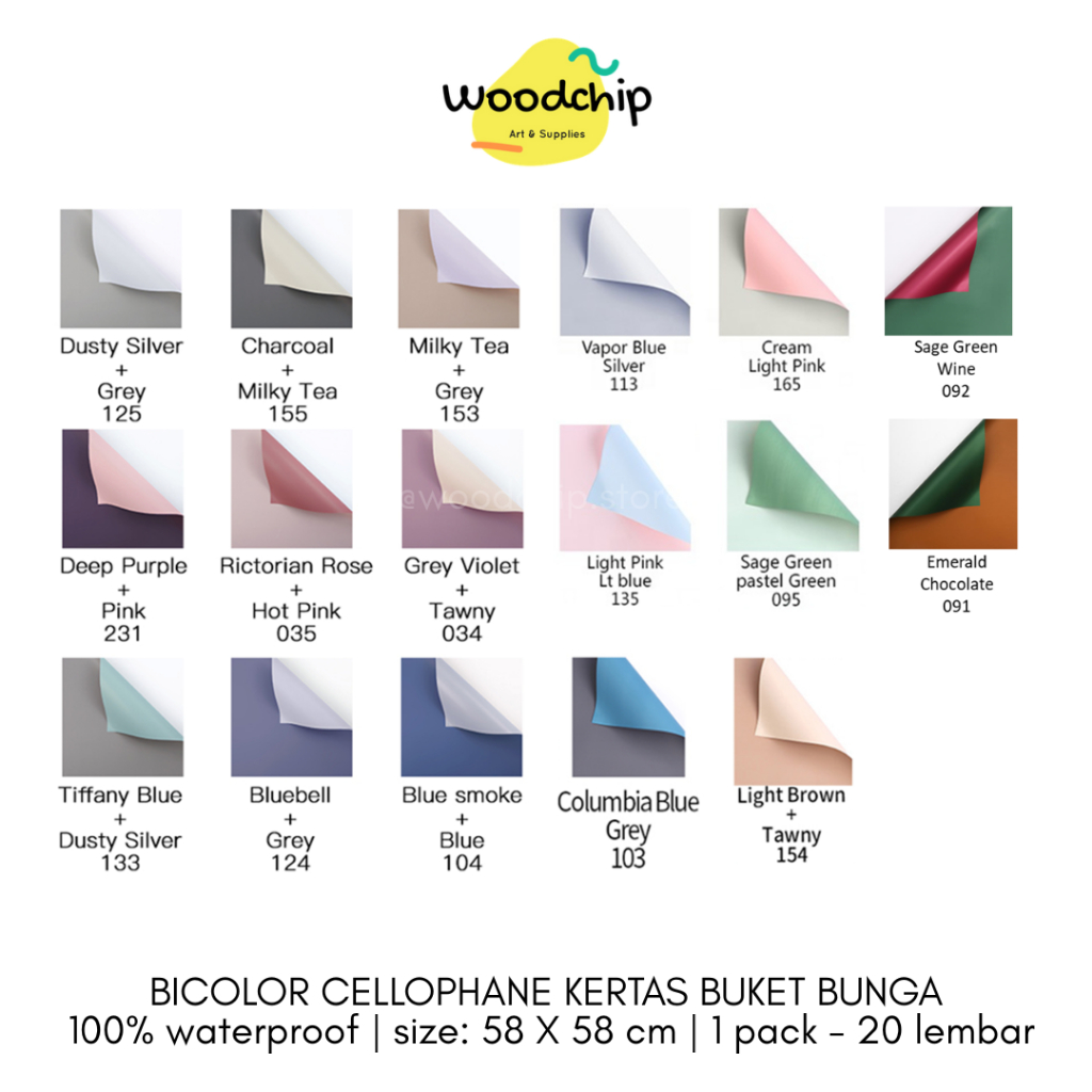 

[LEMBAR] BICOLOR CELLOPHANE (BCL-01) KERTAS BUKET BUNGA BOUQUET KERTAS KADO WRAPPING PAPER SAMPUL BUKU