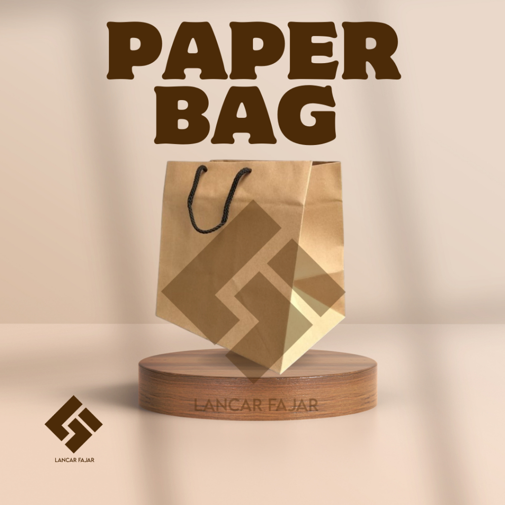 

[12 biji] paper bag polos lebar ukuran 33 x 26 x 15 / tas goodie bag polos ukuran lebar 33 x 26 x 15
