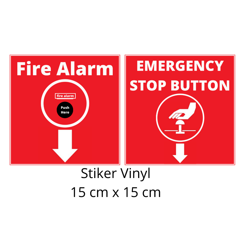 

Stiker tekan tombol fire alarm |Sticker Sign tekan tombol emergency|stiker label tekan tombol darurat | safety sign|stiker vinyl 15cmx15cm
