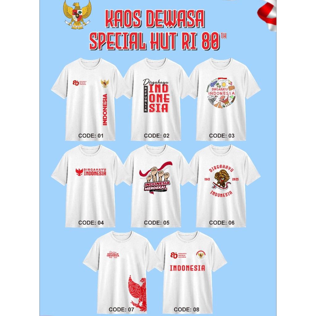Kaos 17 Agustus Warna Putih Unisex Terbaru – Desain Merdeka Keren & Nyaman
