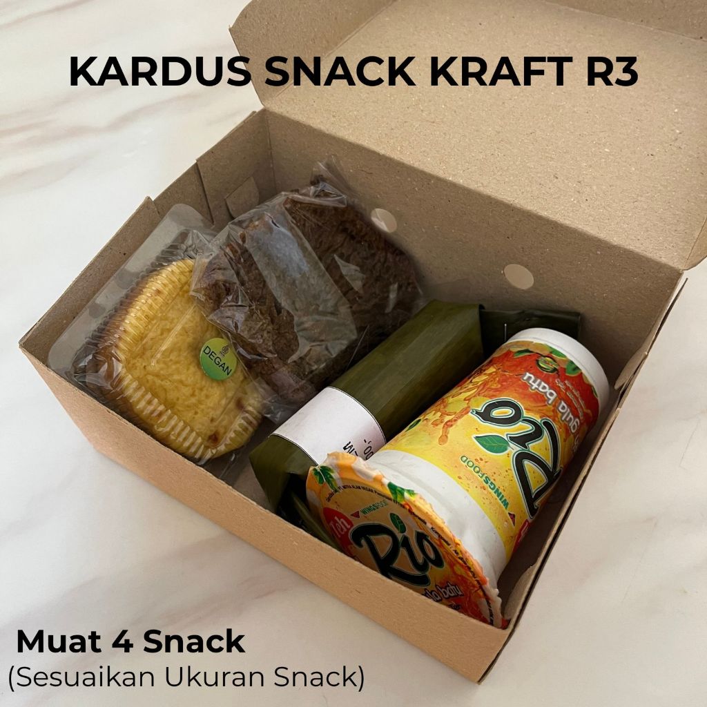 Kotak Snack | Dus Kraft Uk R3 | Dus Jajan Hajatan R3 Snack Coklat Kraft