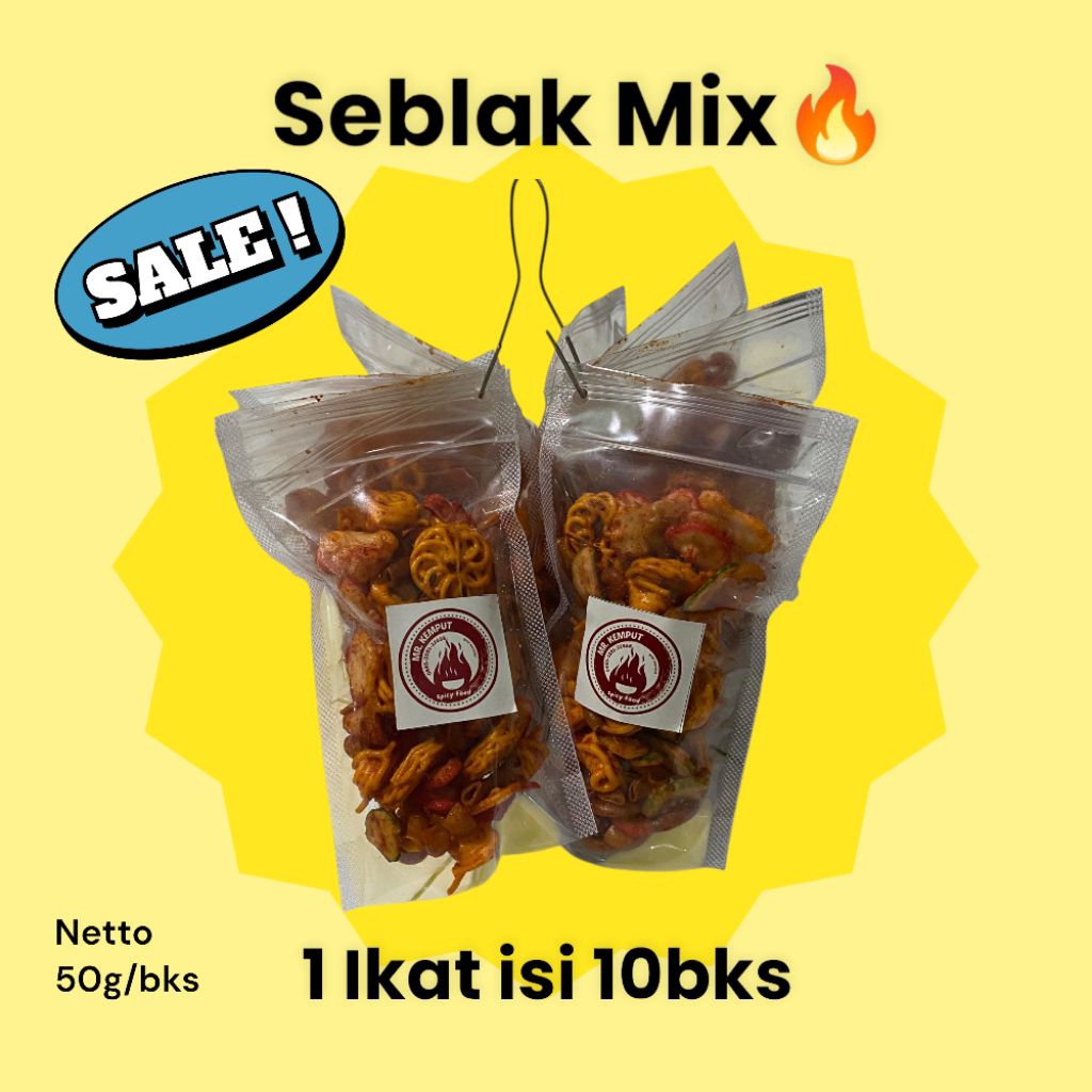 

Cemilan Seblak Mix 1 Ikat (10pcs) – Super Pedas & Gurih!