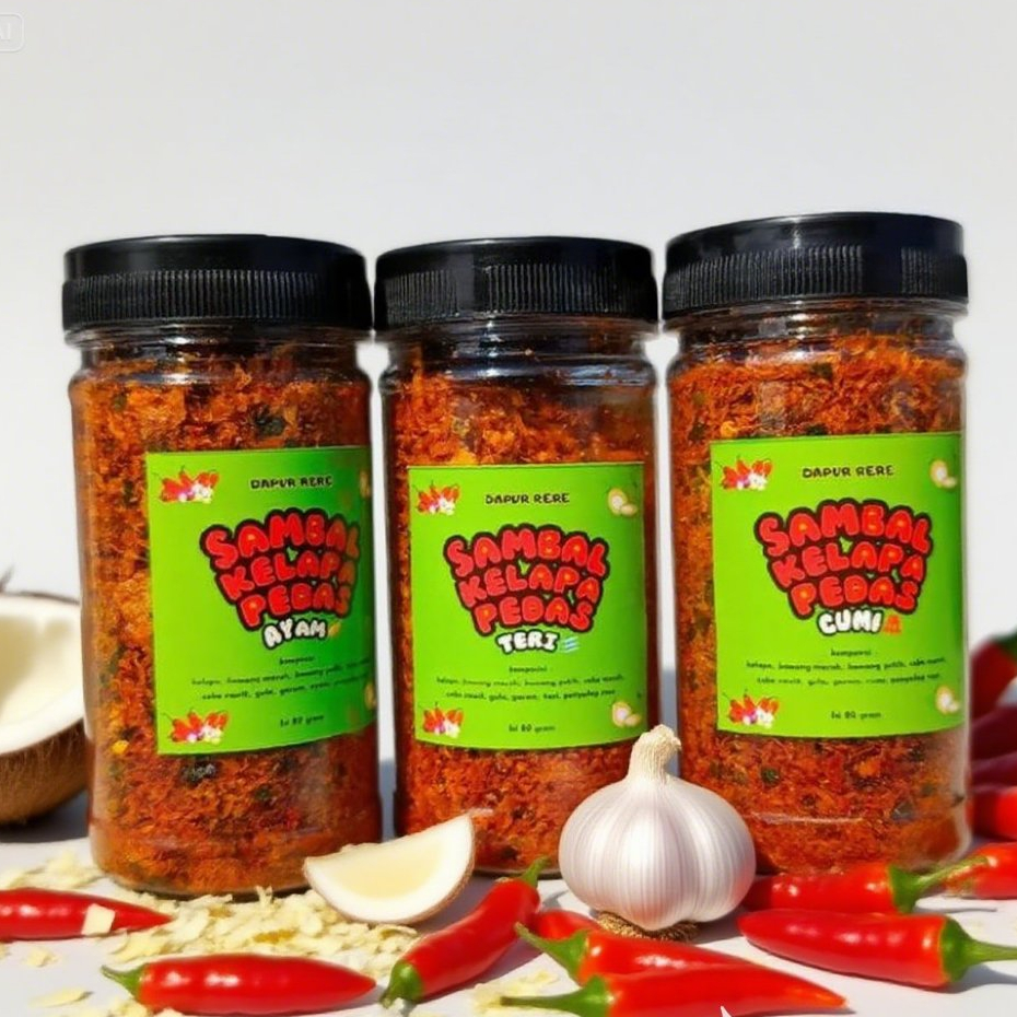 

Sambal Kelapa Pedas Vairian Rasa Cumi