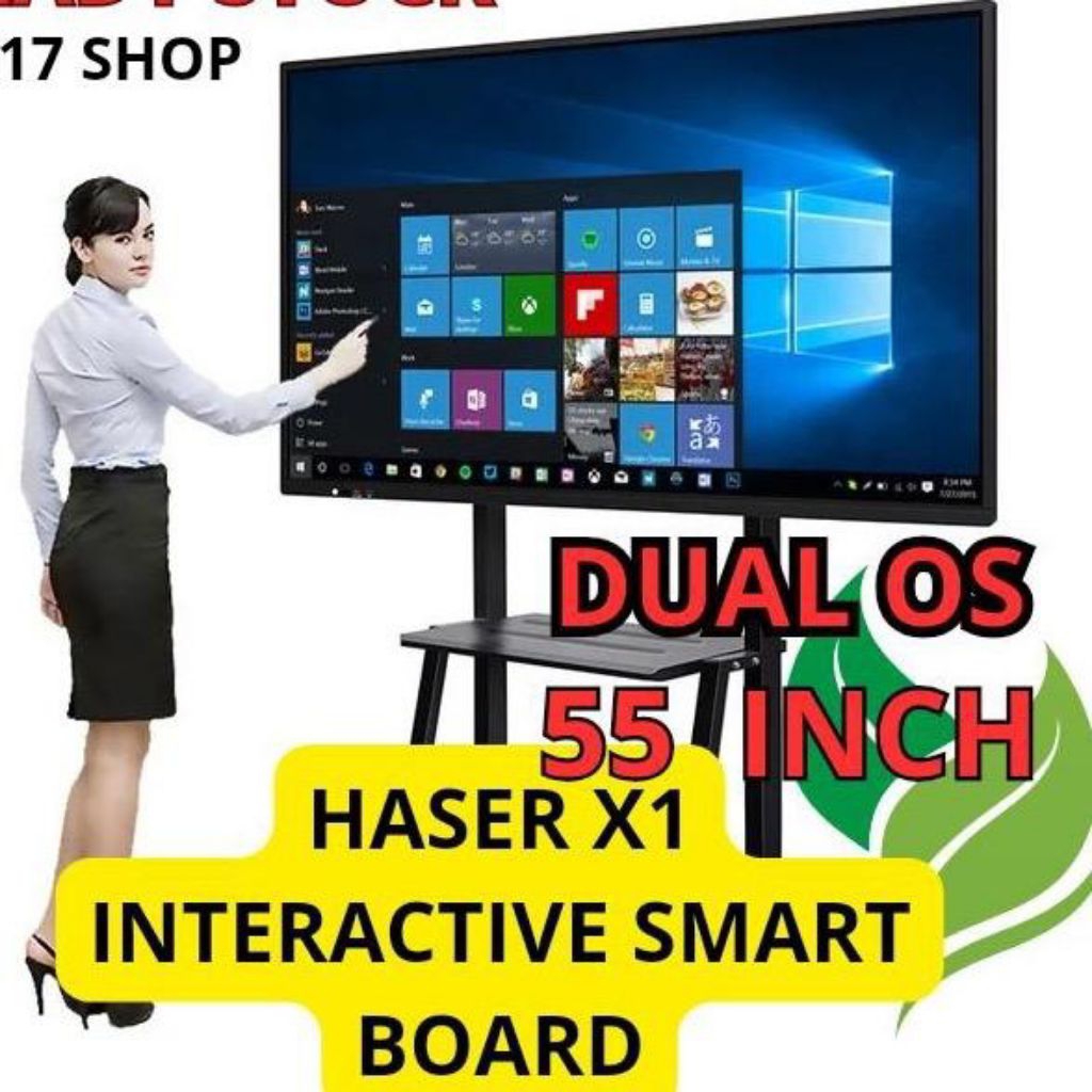 Interactive Flat Panel Digital Smart White Board Dual Os Haser X1 55/65/75 Inch - 55 INCH