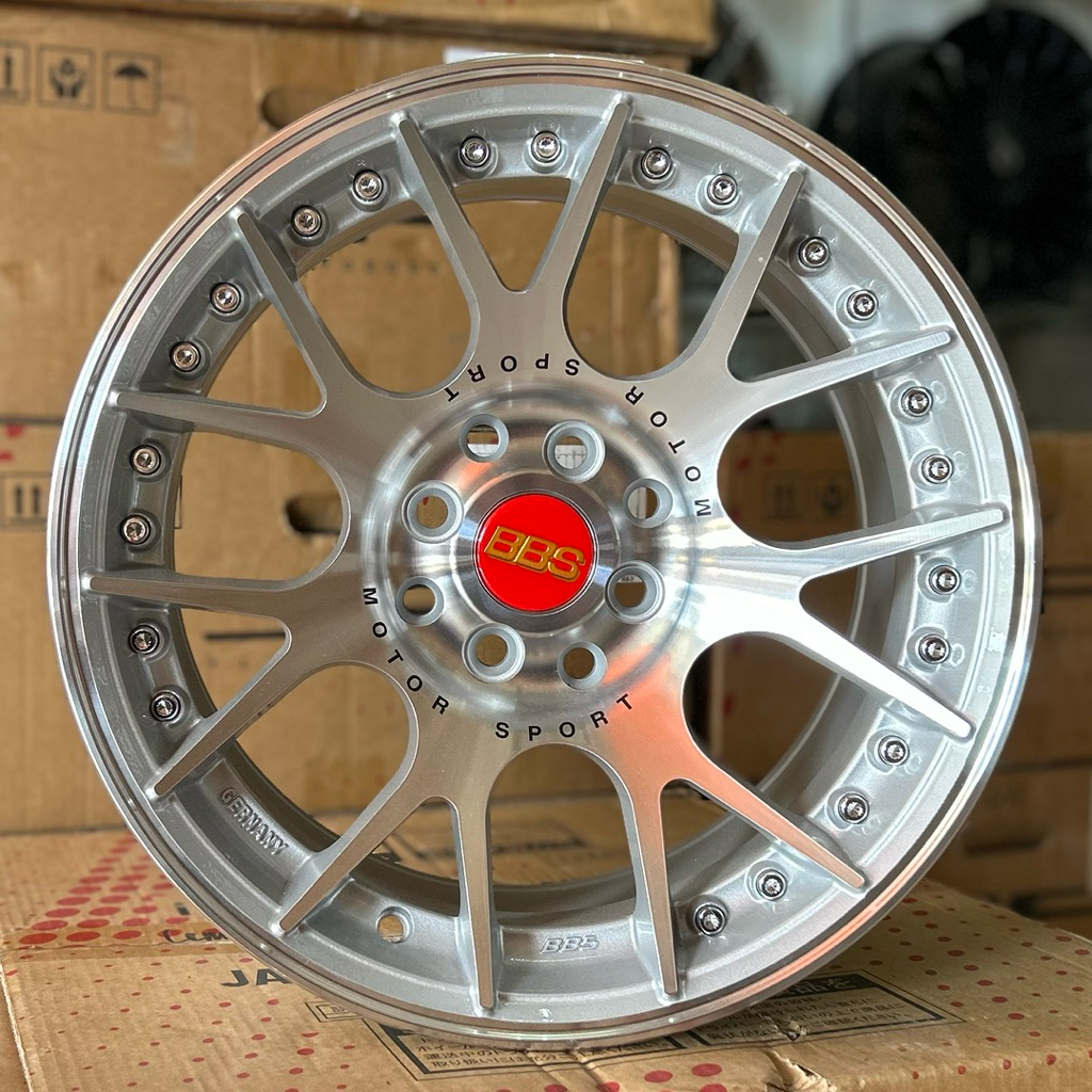 Velg BBS CHR Ring 15 Lebar 7/8 Pcd 8x100/114.3 Et 30/40 Warna Silver Polish