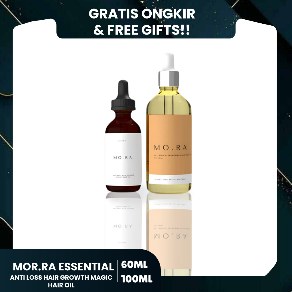 MORA ANTI LOSS HAIR GROWTH MAGIC HAIR OIL (FREE GIFT) Vegan Hair Oil Penumbuh Rambut 60ML & 100ML / 