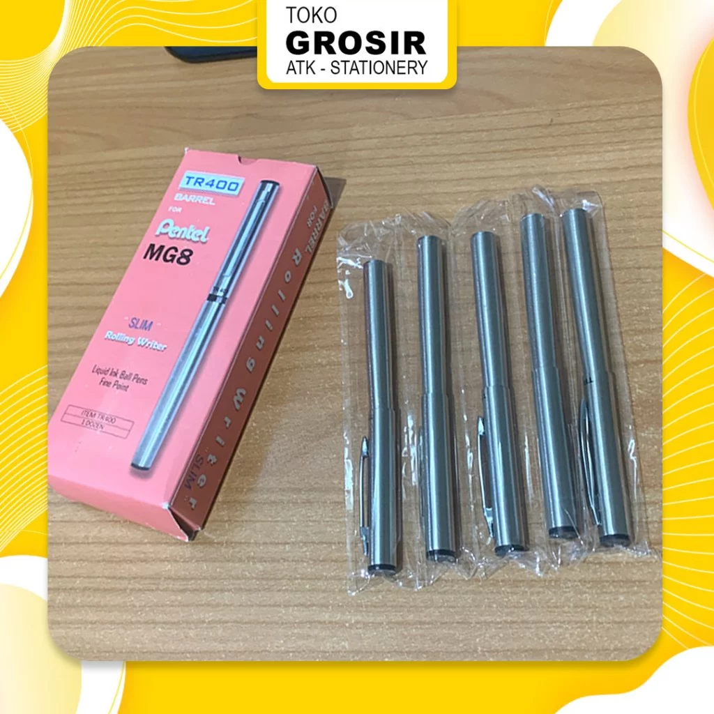 

(LIVE) [PCS] BARREL SELONGSONG PULPEN PENTEL TR400 SILVER 2