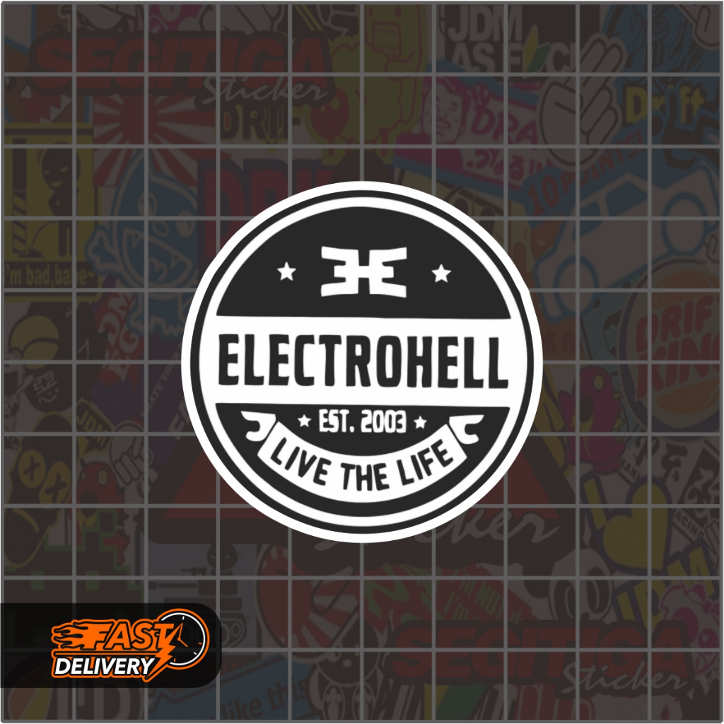 

Sticker Electrohell Ukuran 5 x 5 Cm
