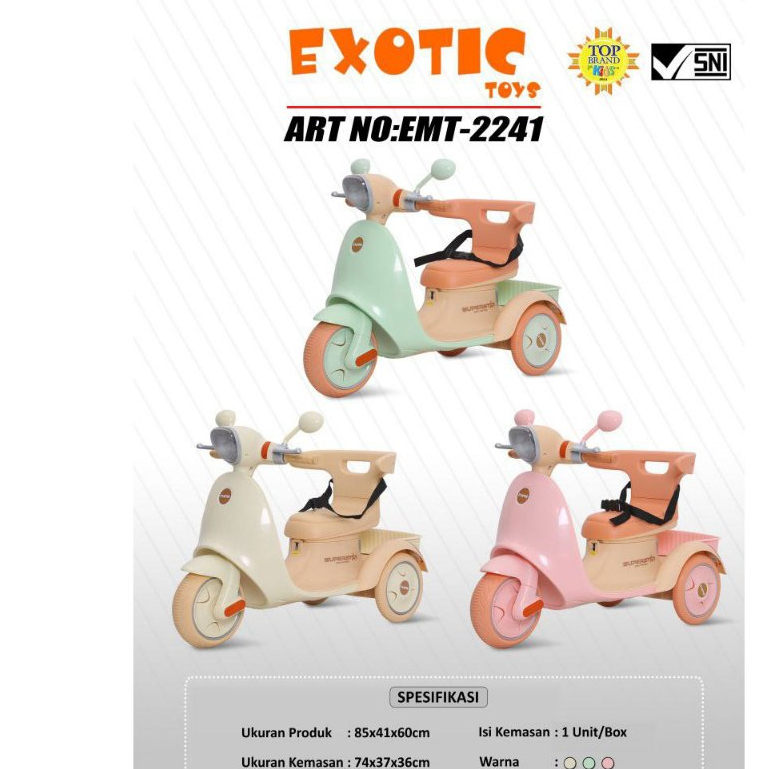 Mainan Anak Motor Aki Vespa EMT 2241 Exotic
