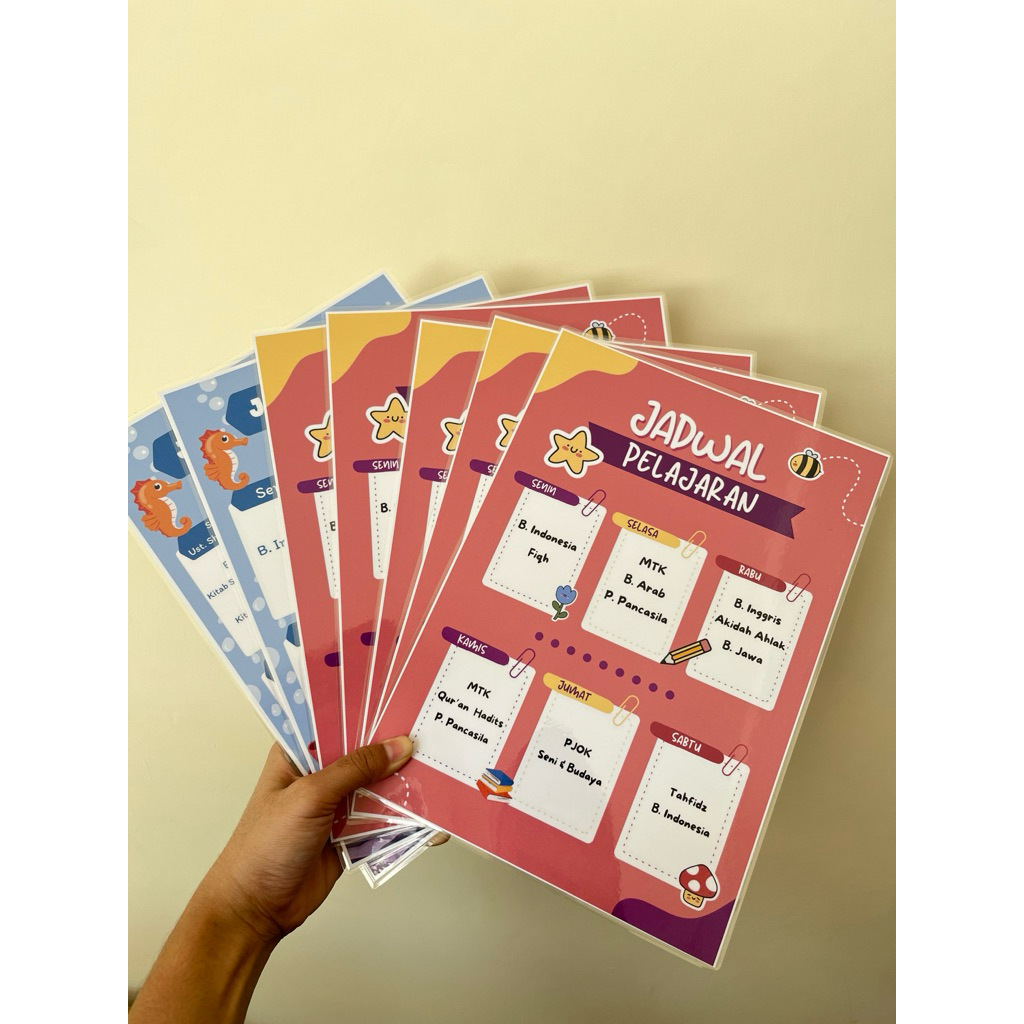 

Cetak Jadwal Kertas Foto Glossy Plus Laminating Bisa Request Desain