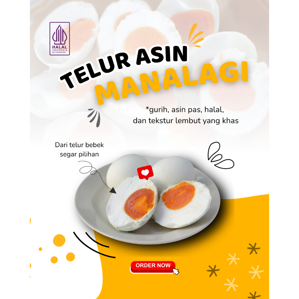 

Telur Asin Masir dan Asinnya Pas ,Sudah Tersertifikasi Halal dan Bikin Ketagihan