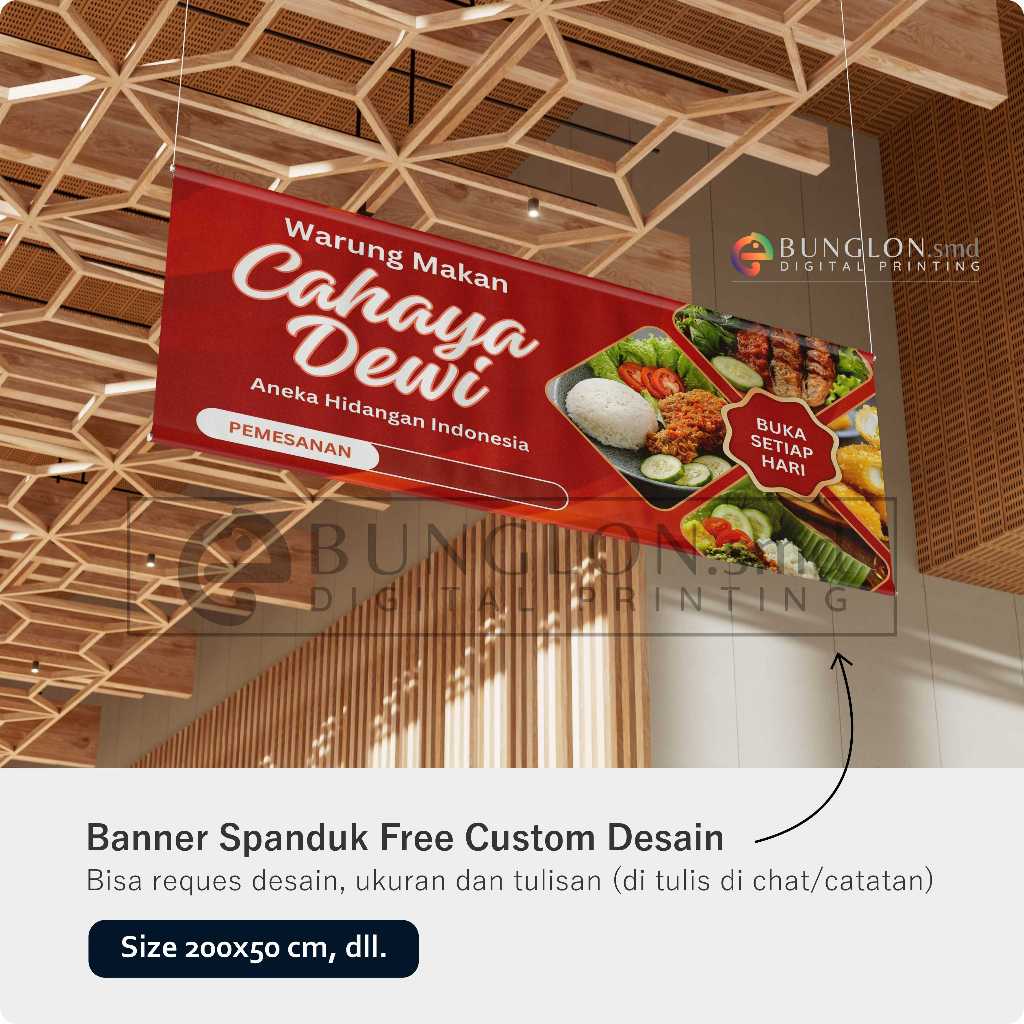 Spanduk Warung makan Cahaya Dewi Free Custom Desain