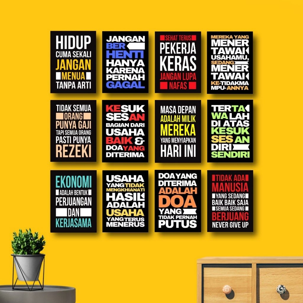 Pajangan Dinding Kata Kata Kerja Walldecor Poster Hiasan Kantor Quotes Motivasi