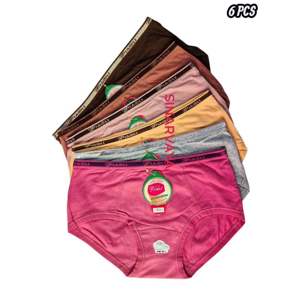 6 PCS_ CD WANITA DEWASA PIAOLI 2077/ CELANA DALAM WANITA PIAOLI ORIGINAL