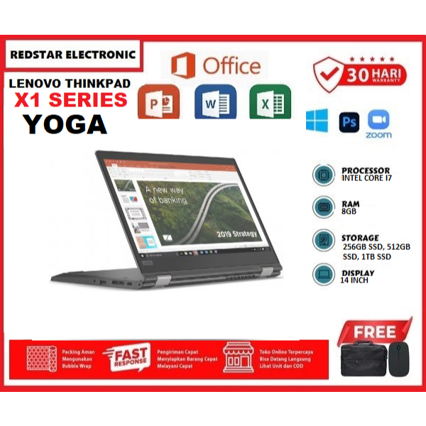 Laptop Lenovo Thinkpad X1 YOGA 6 Intel Core i7 gen 11th RAM 16GB/256SSD - FREE Mouse & Tas