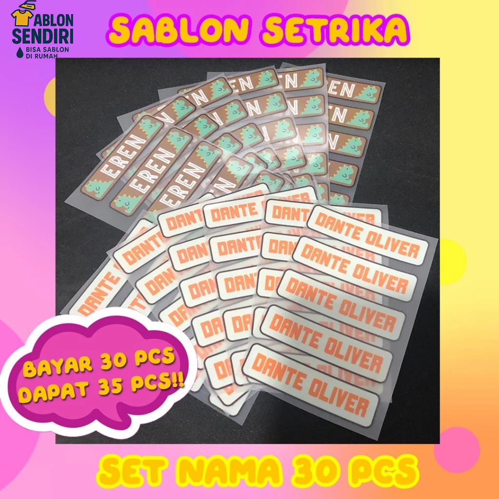 

Sablon setrika Stiker label nama stiker label nama dtf custom label nama anak FREE CUSTOM NAMA stiker DIY kaos STIKER LABEL BAJU MURAH Sablon Setrika Koper Haji