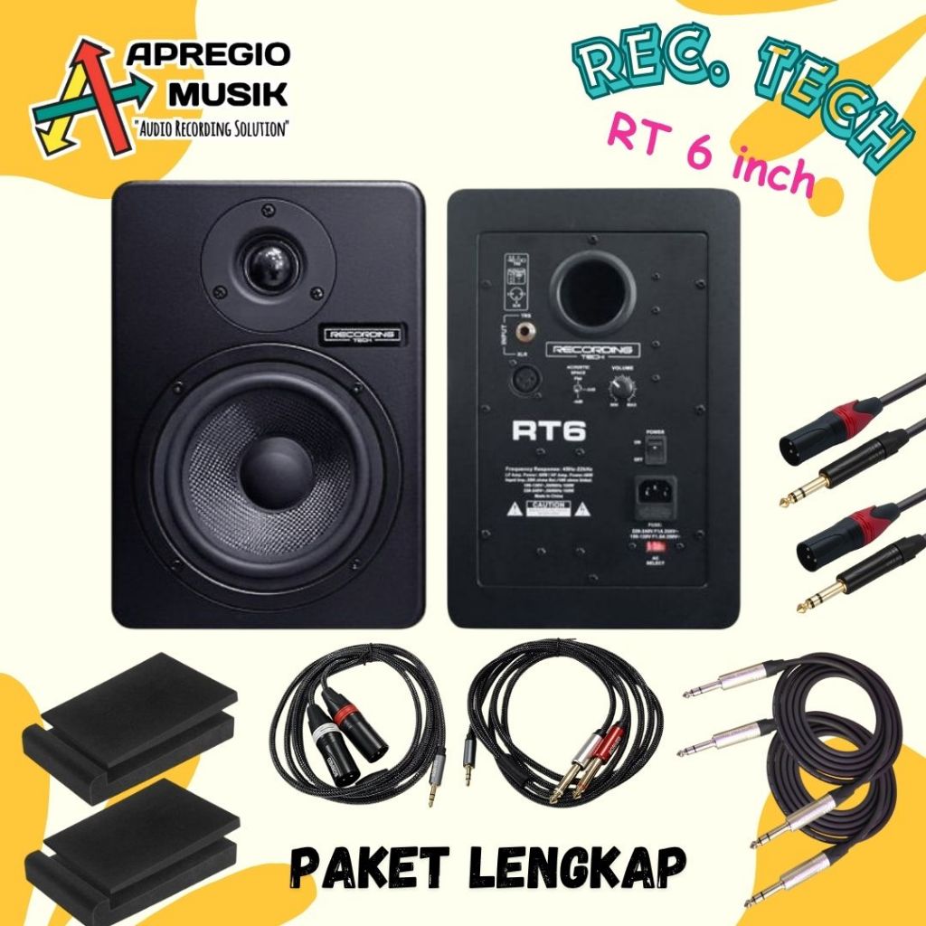 Recording Tech RT6 RT 6 Speaker FLAT Monitor Recording 6 inch SEPASANG