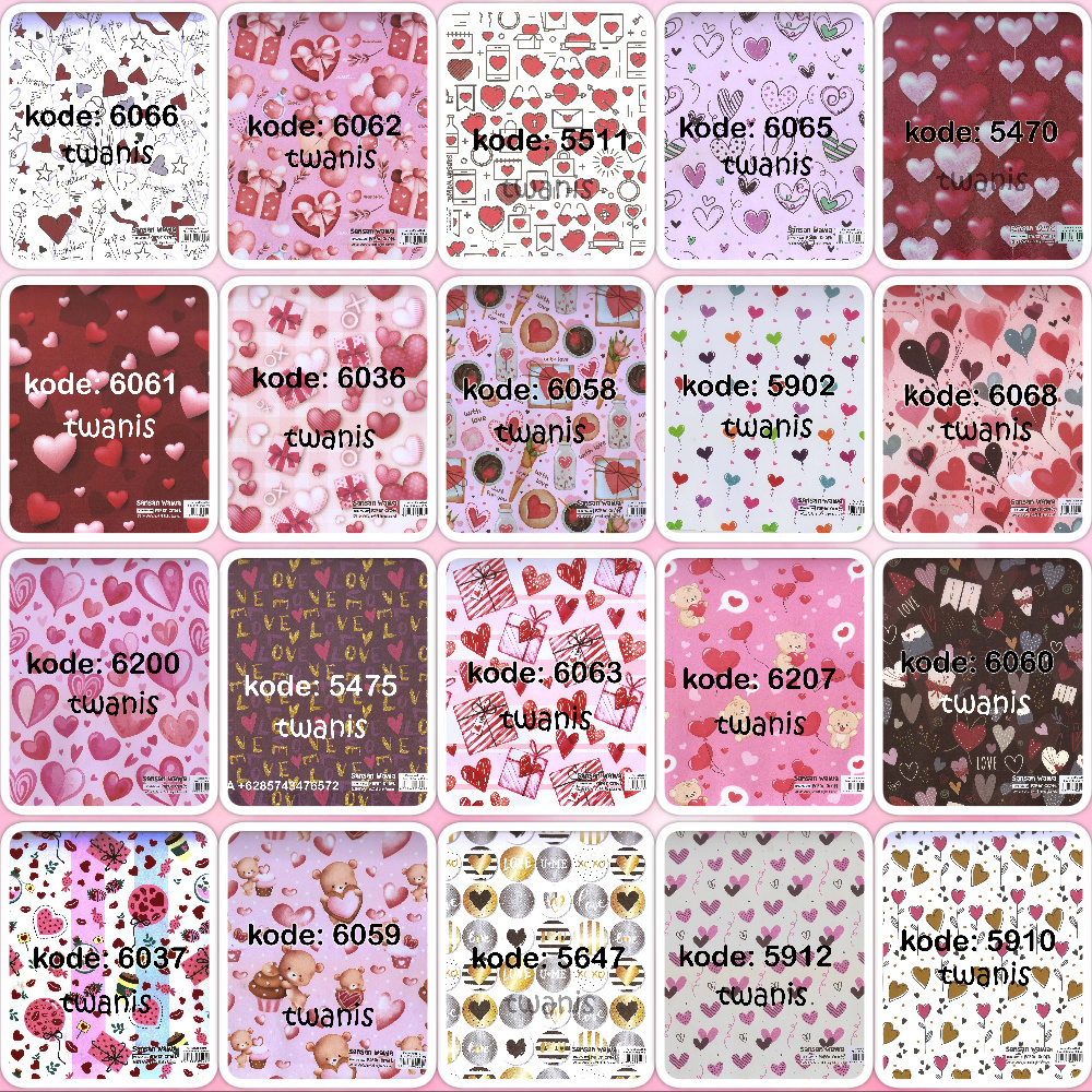 

Kertas Kado SANWA Love Hati isi 30 Lembar Campur Bisa Pilih Motif Sesuai Stok