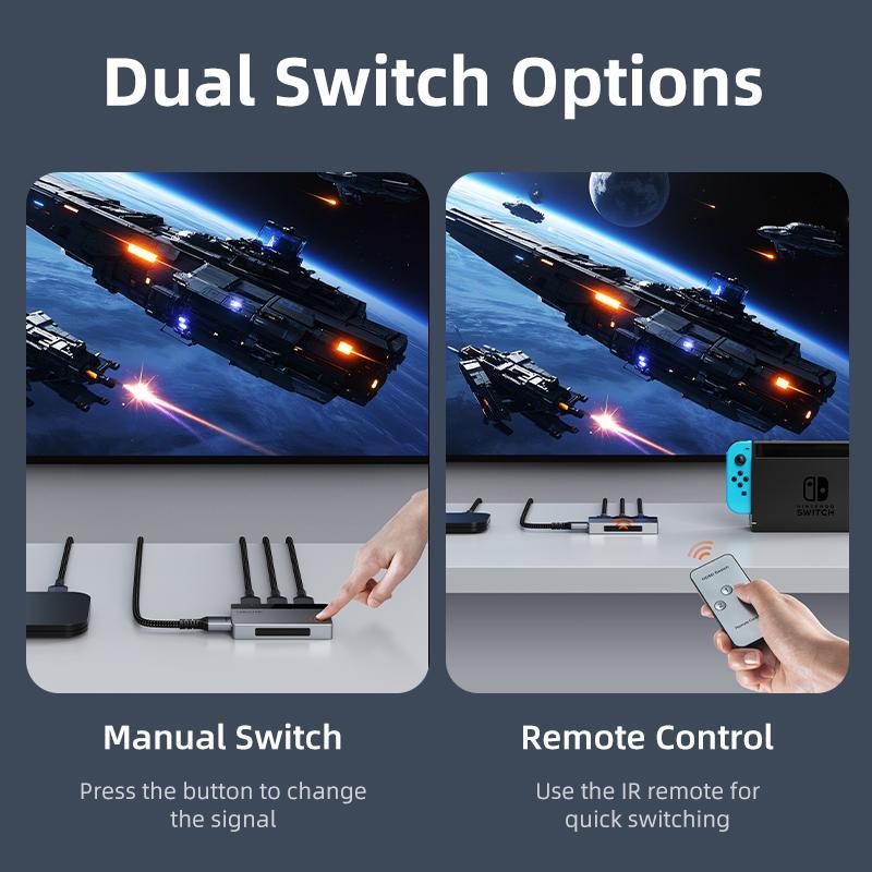 CABLETIME HDMI Switcher 3 In 1 Out 4K Premium Series - CP35G
