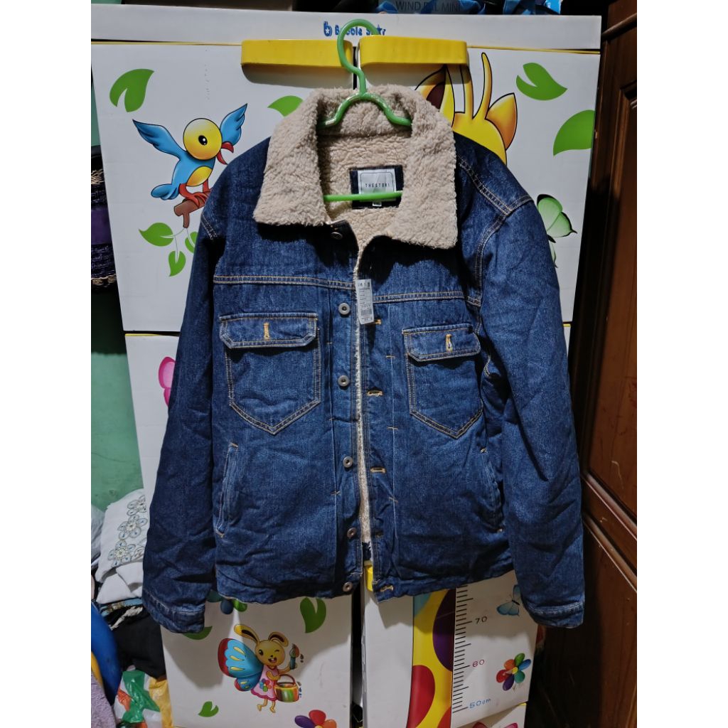 jaket sherpa denim