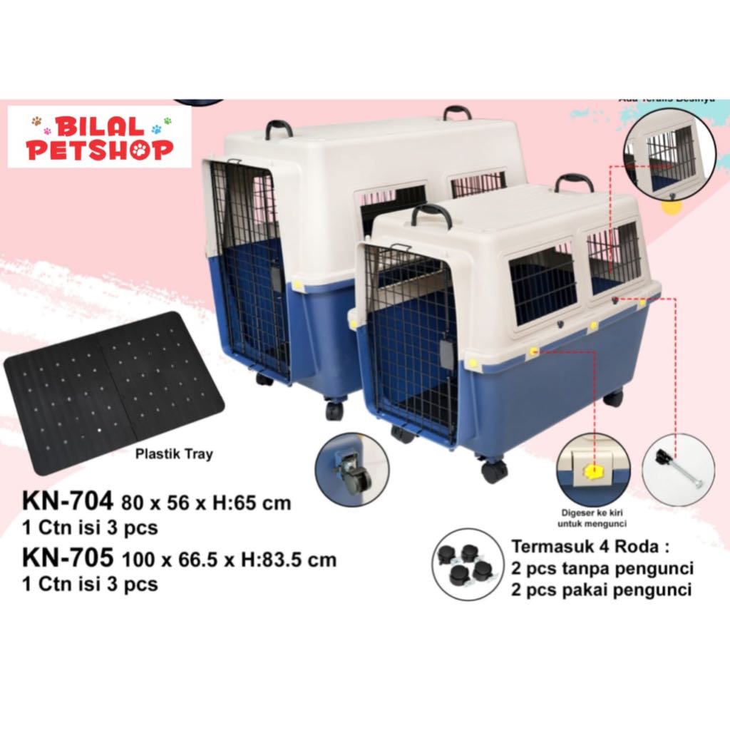 Pet Cargo Octagon + Roda KN-704 Size Jumbo Untuk Kucing Anjing