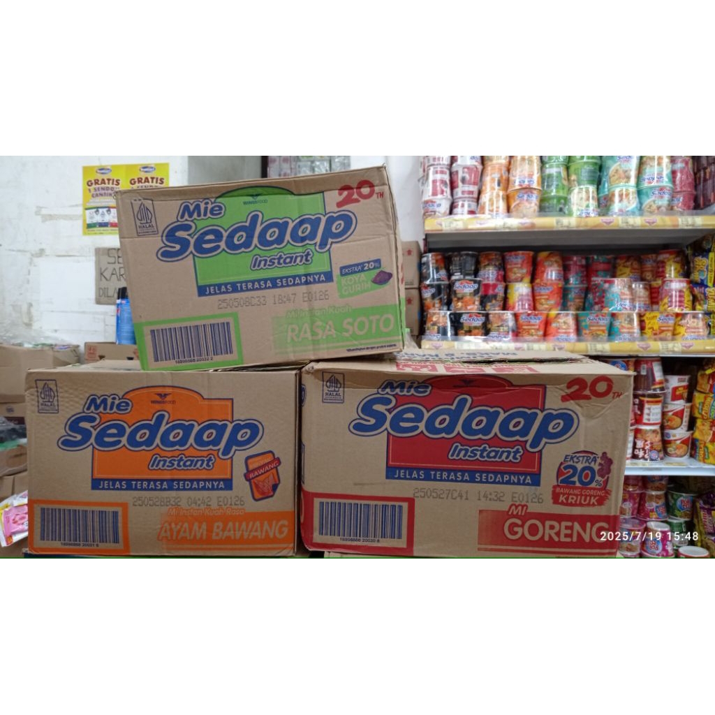 

Mie instan Sedaap Kemasan Dus ( isi 40pcs) Goreng | Soto | ayam bawang