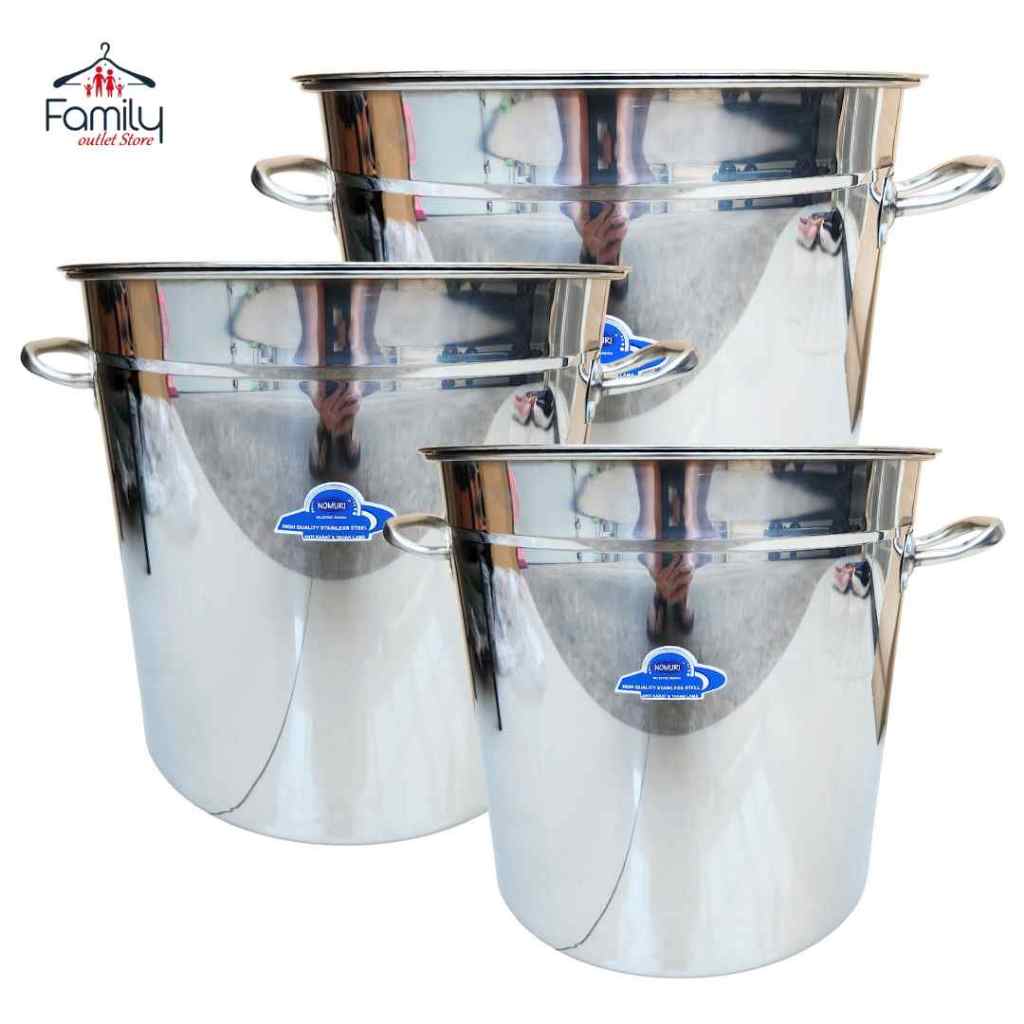 Panci JUMBO Stock Pot Stainless Tebal Premium Tutup | Panci Tong Masak Air Rebus Mie Besar
