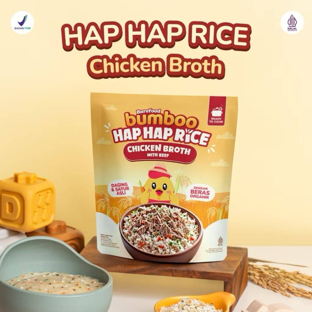 

BUMBOO HAP HAP RICE 180GRAM 100% BERAS ORGANIK DOUBLE PROTEIN HEWANI BAHAN ALAMI TANPA PENGAWET