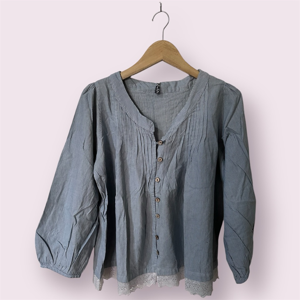 Atasan Wanita blouse Lengan Balon korea