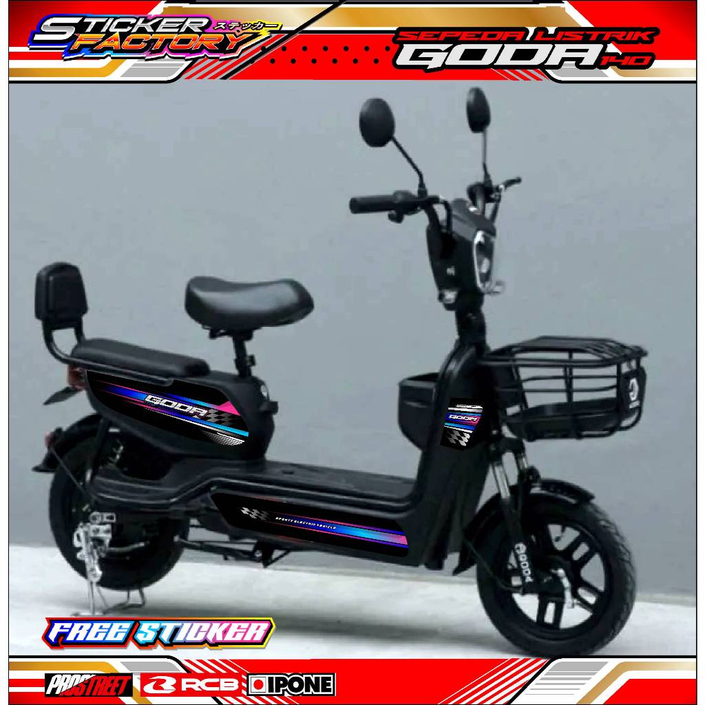 STRIPING VARIASI SEPEDA LISTRIK GODA 140 RACING / STICKER LIST VARIASI SEPEDA LISTRIK GODA 140