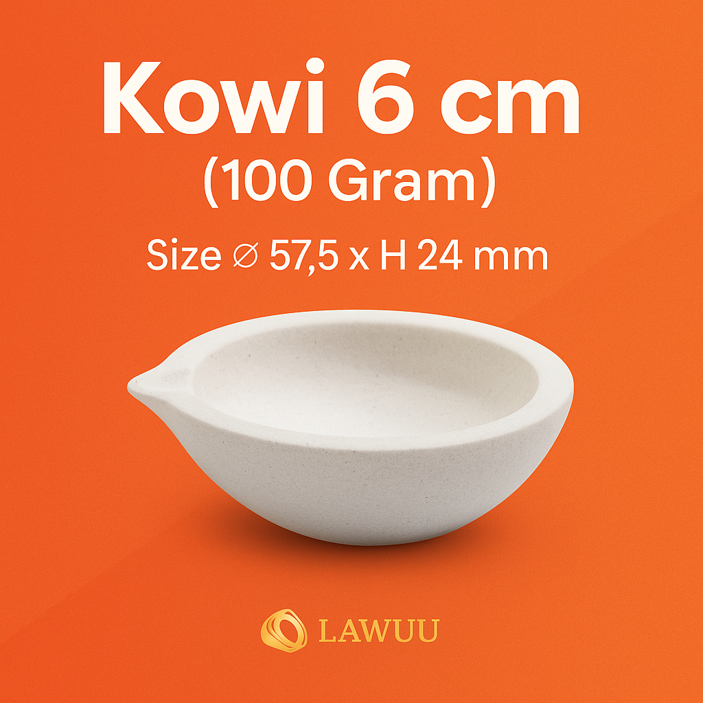 Kowi Keramik 6 cm – Mangkok Peleburan Emas 100gr | Crucible Tahan Panas Laboratorium