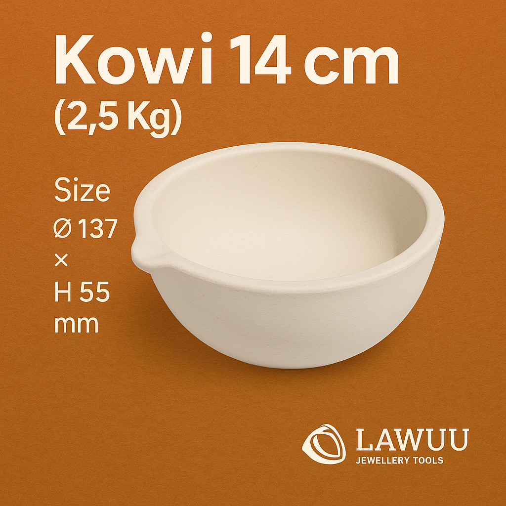 Kowi Keramik 14 cm – Mangkok Peleburan Emas 2,5 Kg | Wadah Leleh Logam Besar Tahan Panas
