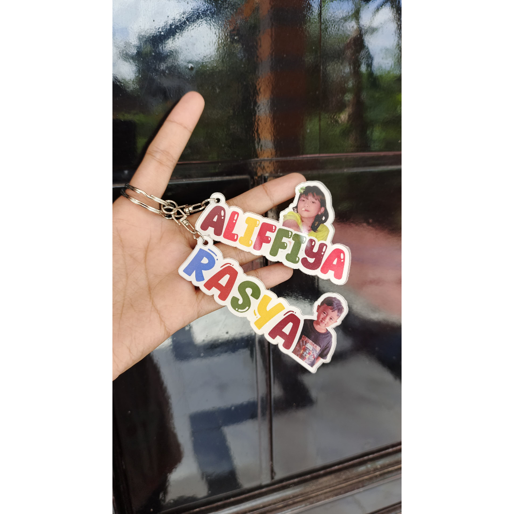 Gantungan Kunci Nama Dan Foto | Gantungan Kunci Akrilik | Ganci Custom Nama Foto