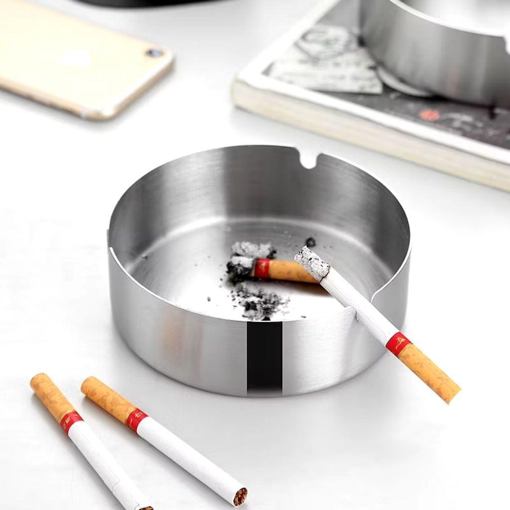 Asbak Rokok BMW Bulat Stainless Steel 10cm dan 12cm / Asbak Rokok TEBAL