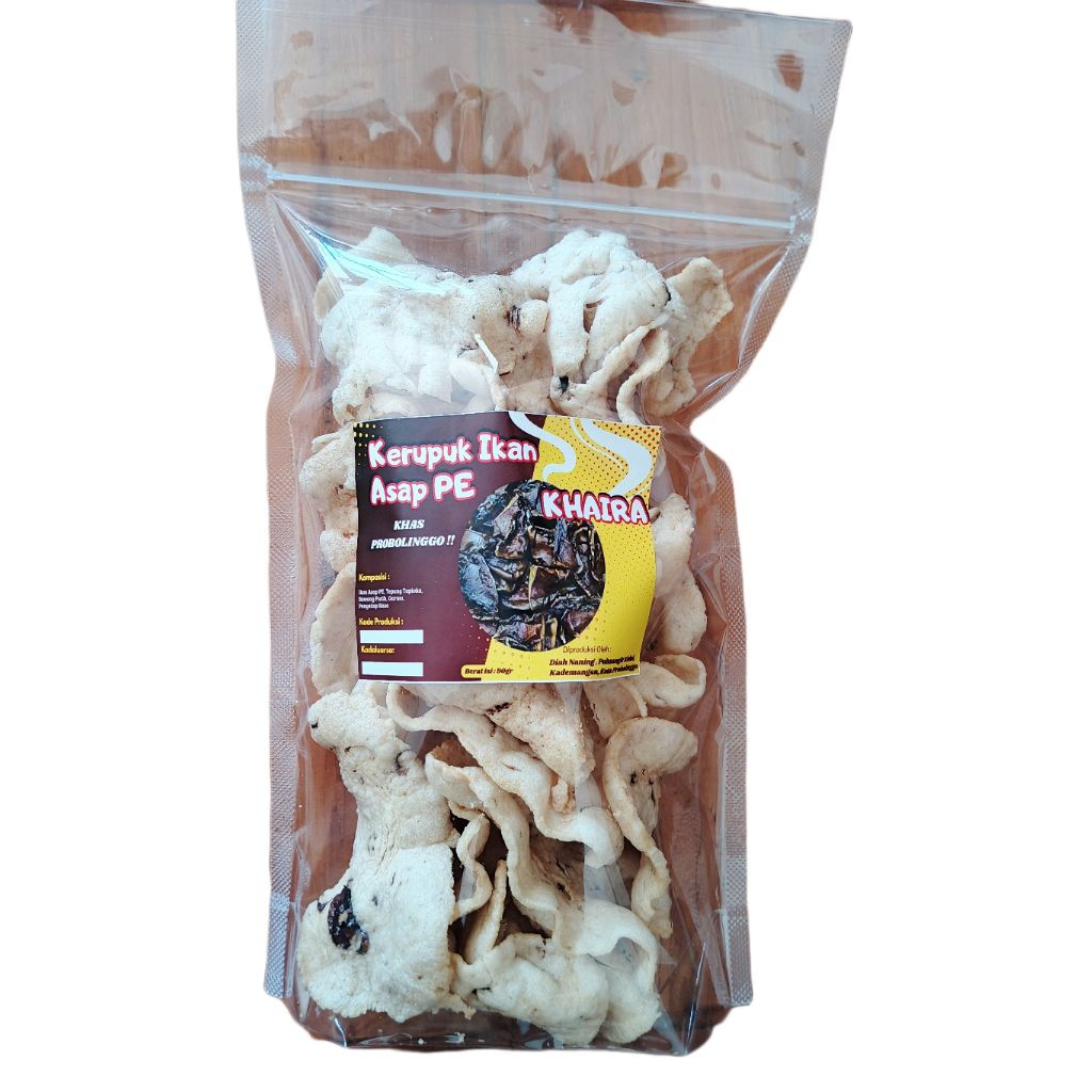 

Kerupuk Ikan PE Asap (50gr)